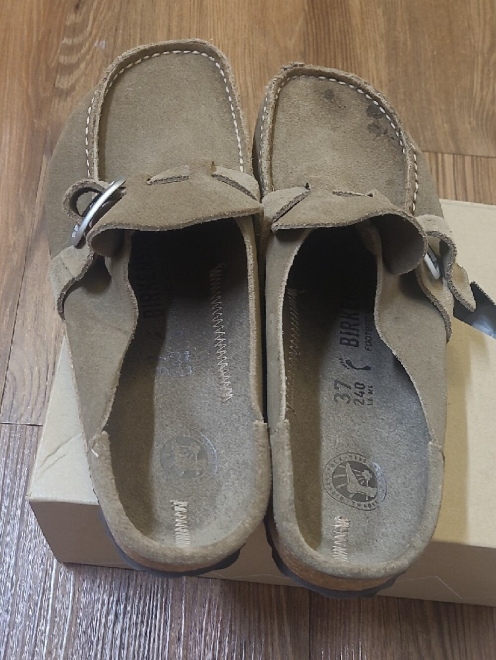 Birkenstock women's Suede Slip-On Loafers in Taupe - Picture 4 of 15
